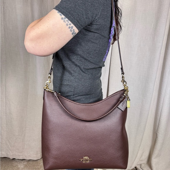 Coach Large Laurel pebbled leather shoulder bag in Maple. New with tags! - Picture 3 of 11